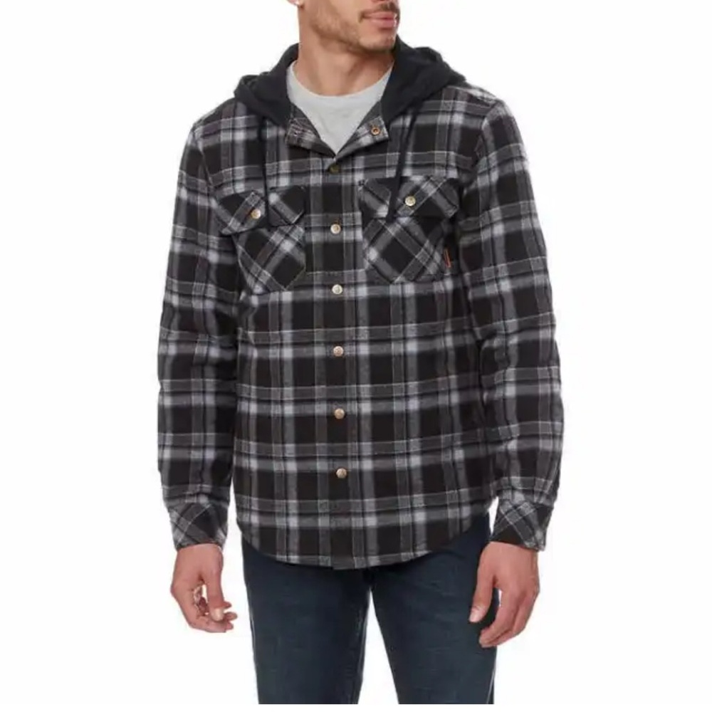 Legendary Outfitters Men’s Shirt Jacket with Hood Black Medium